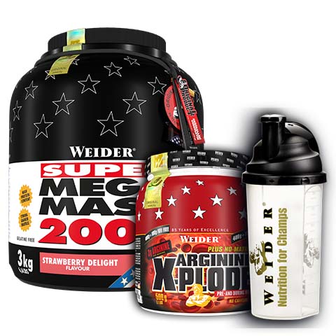 Weider Mega Mass 2000 3000 gr + Weider Arginine Xplode 500 gr Kombinasyonu