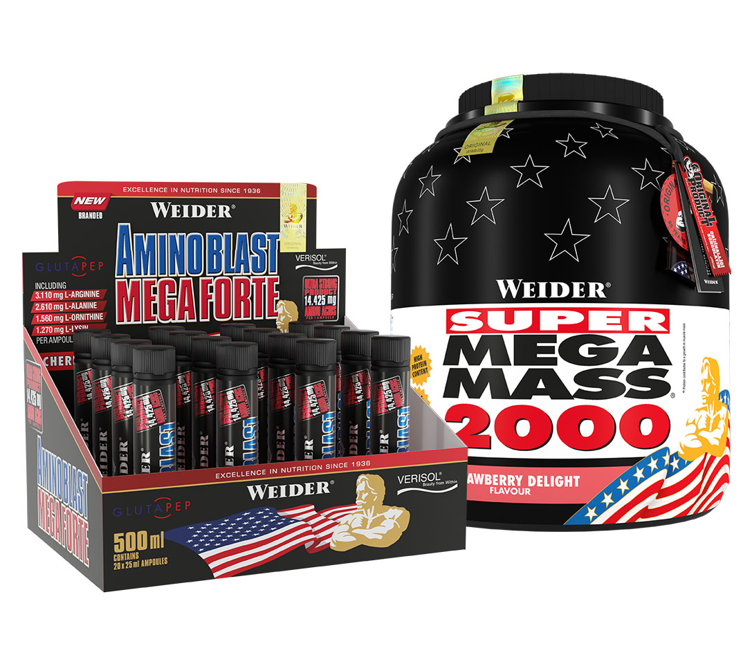Amino Blast Mega Forte 20 Ampul + SUPER MEGA MASS 2000 Kombinasyonu